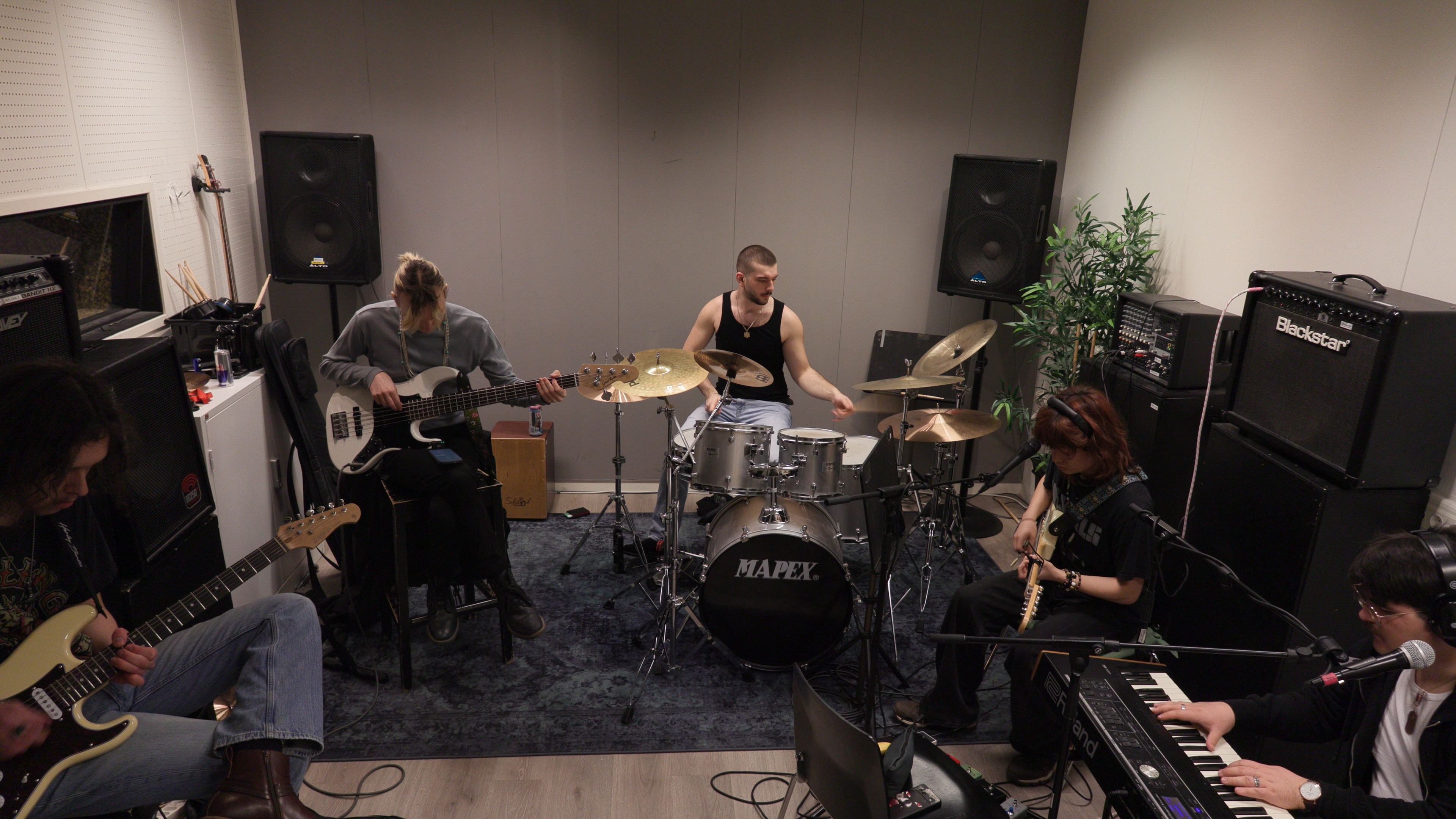 Band in the studio